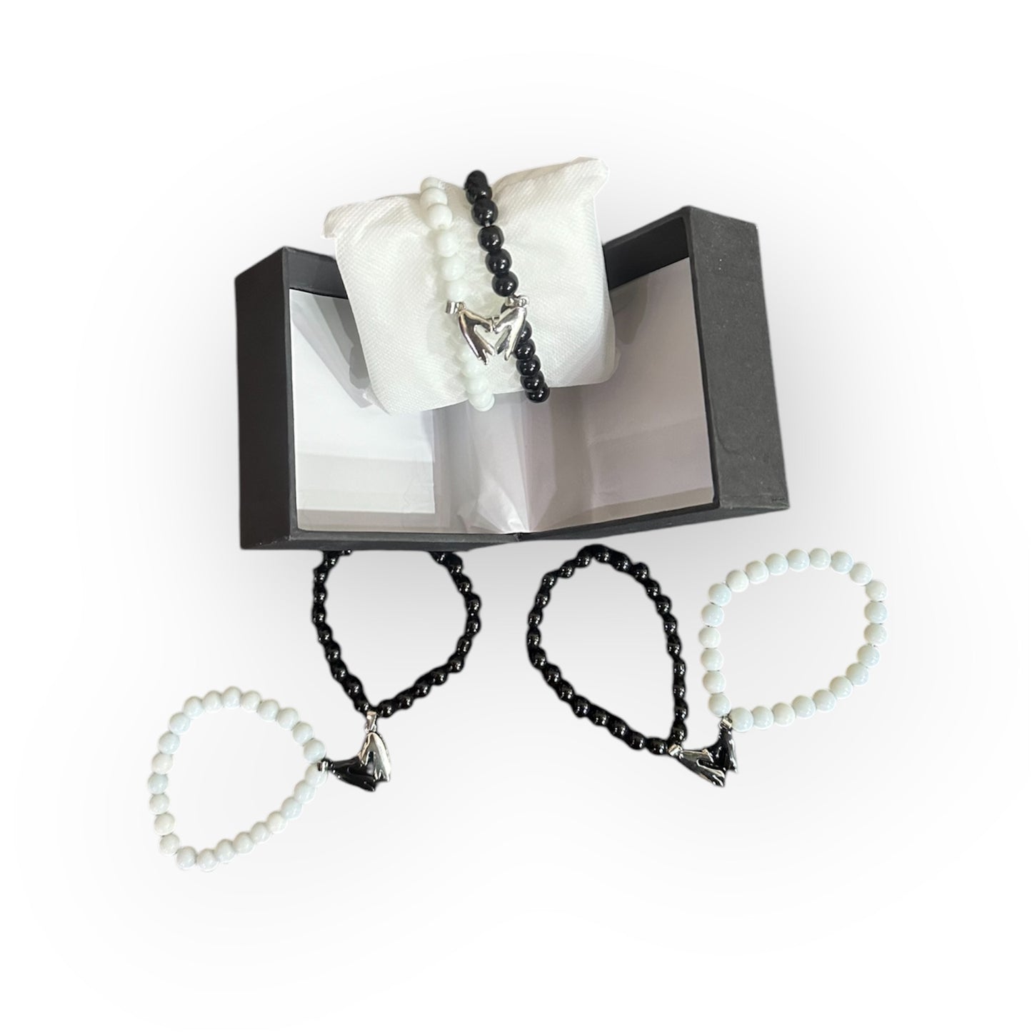 Magnet heart couple bracelet