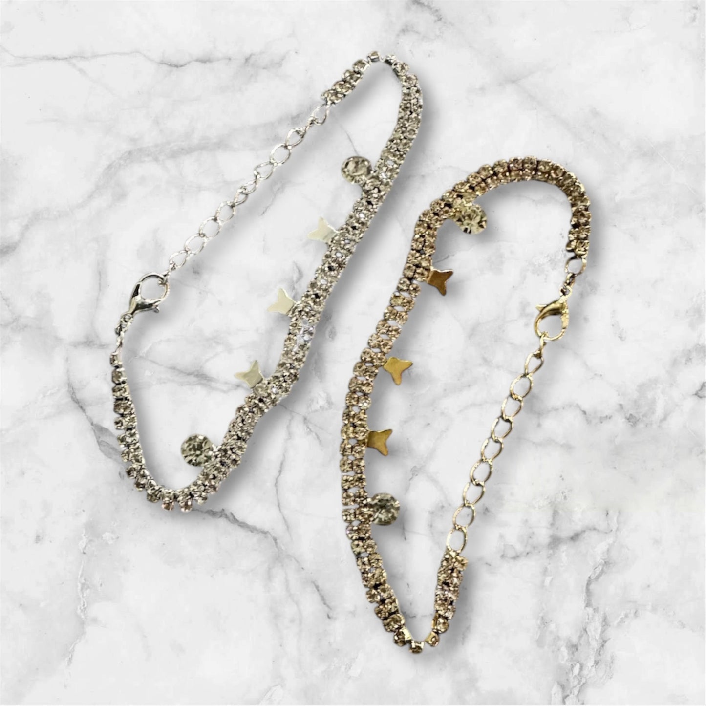 Crystal Bow Pearl Bracelets