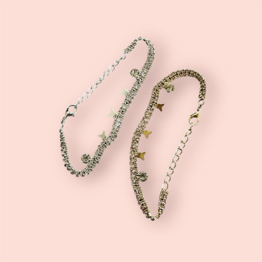 Crystal Bow Pearl Bracelets