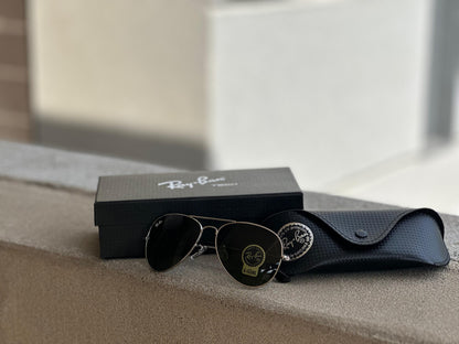 Ray_Ban Tinted Sunglases With Black Frame